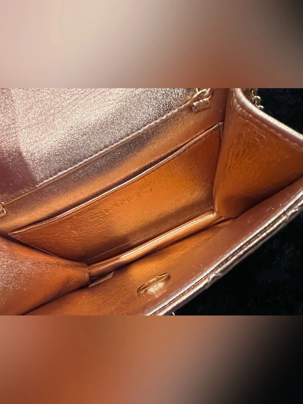 CHANEL Metallic Gold Quilted Mini Shoulder Bag
